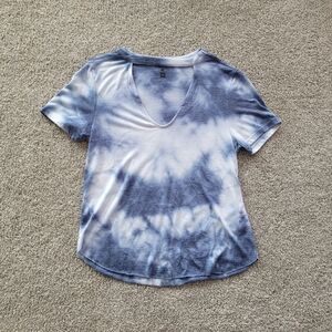 Blue + White Tie-Dye Short Sleeve Top | Size XS | Me to We